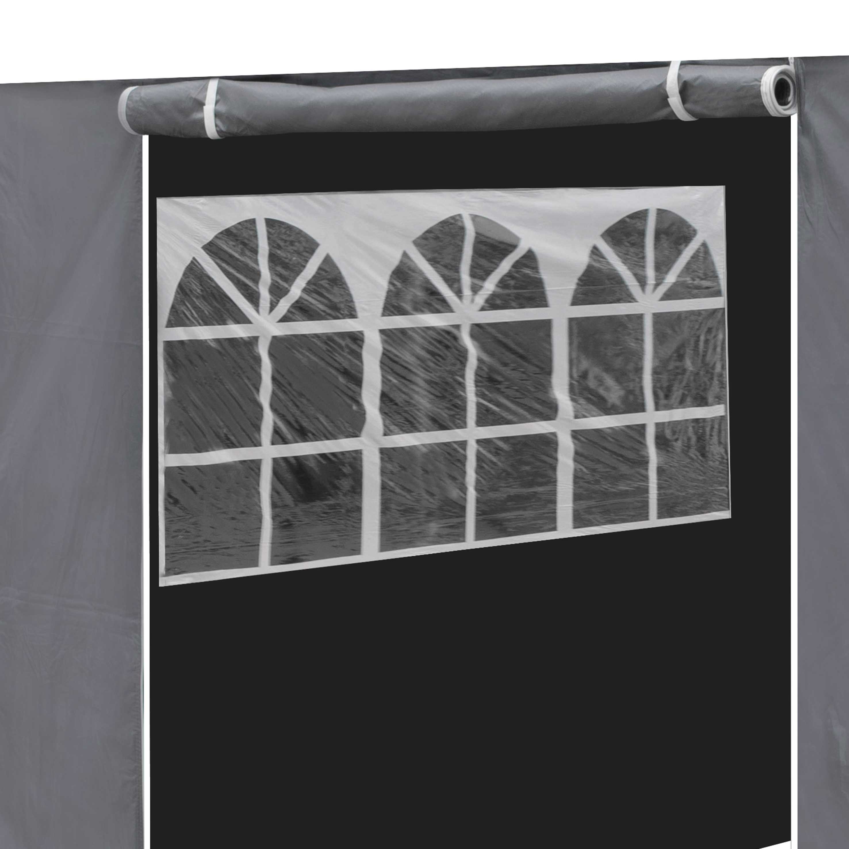 Premium Gazebo/Marquee Side Walls/Doors/Windows, Fits 3 x 3m Models - Grey - DG149